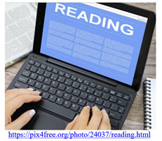 Laptop with the word reading displayed