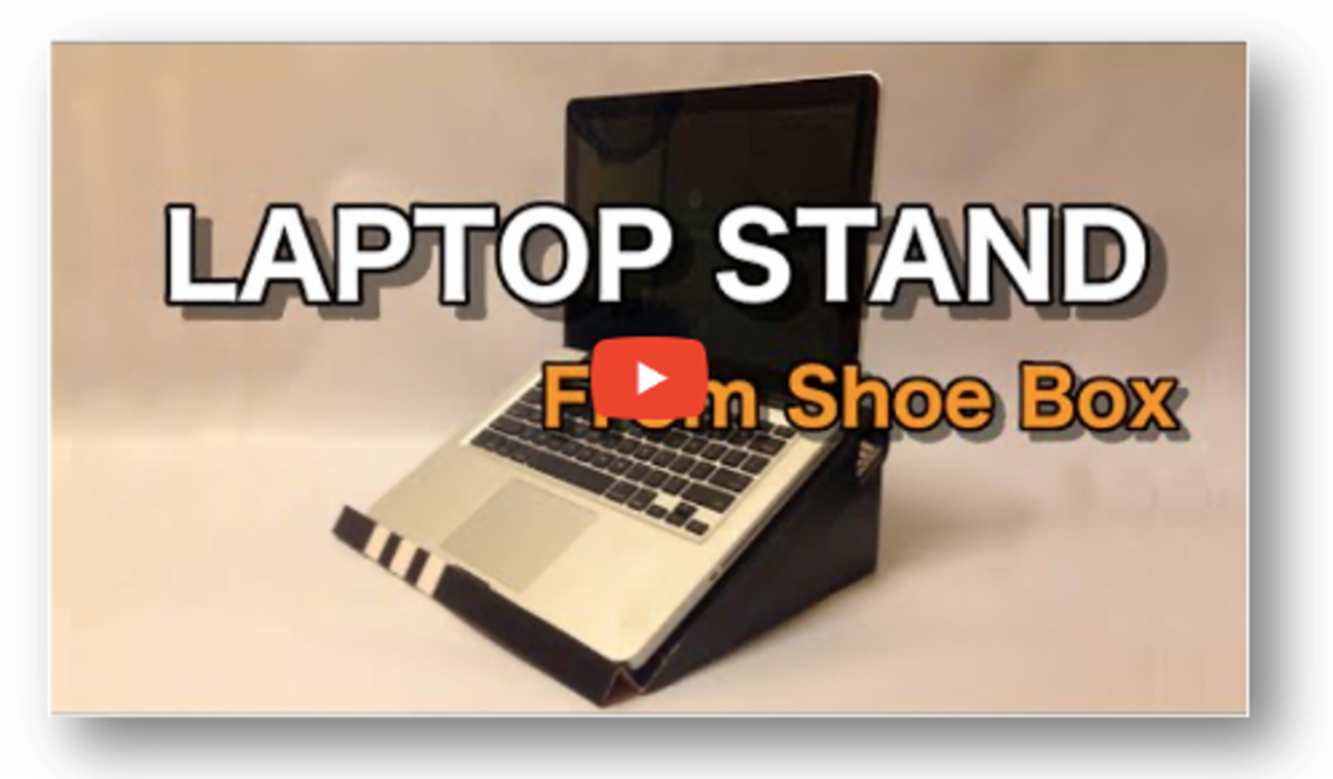 Video link to making a laptop stand from a shoe box